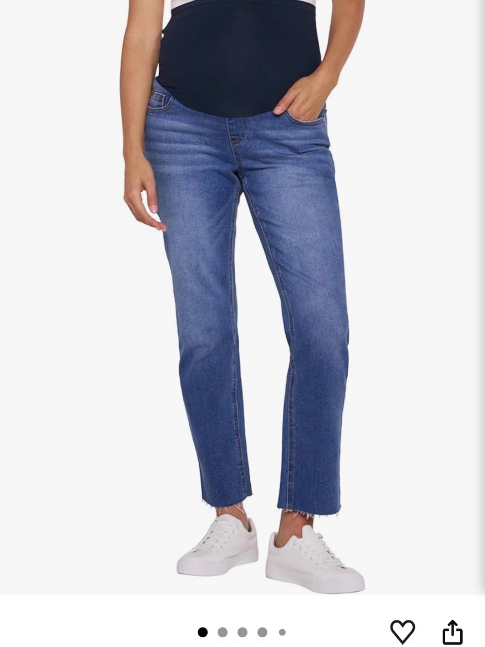 Motherhood Maternity Medium Blue Cropped Straight-Leg Jeans